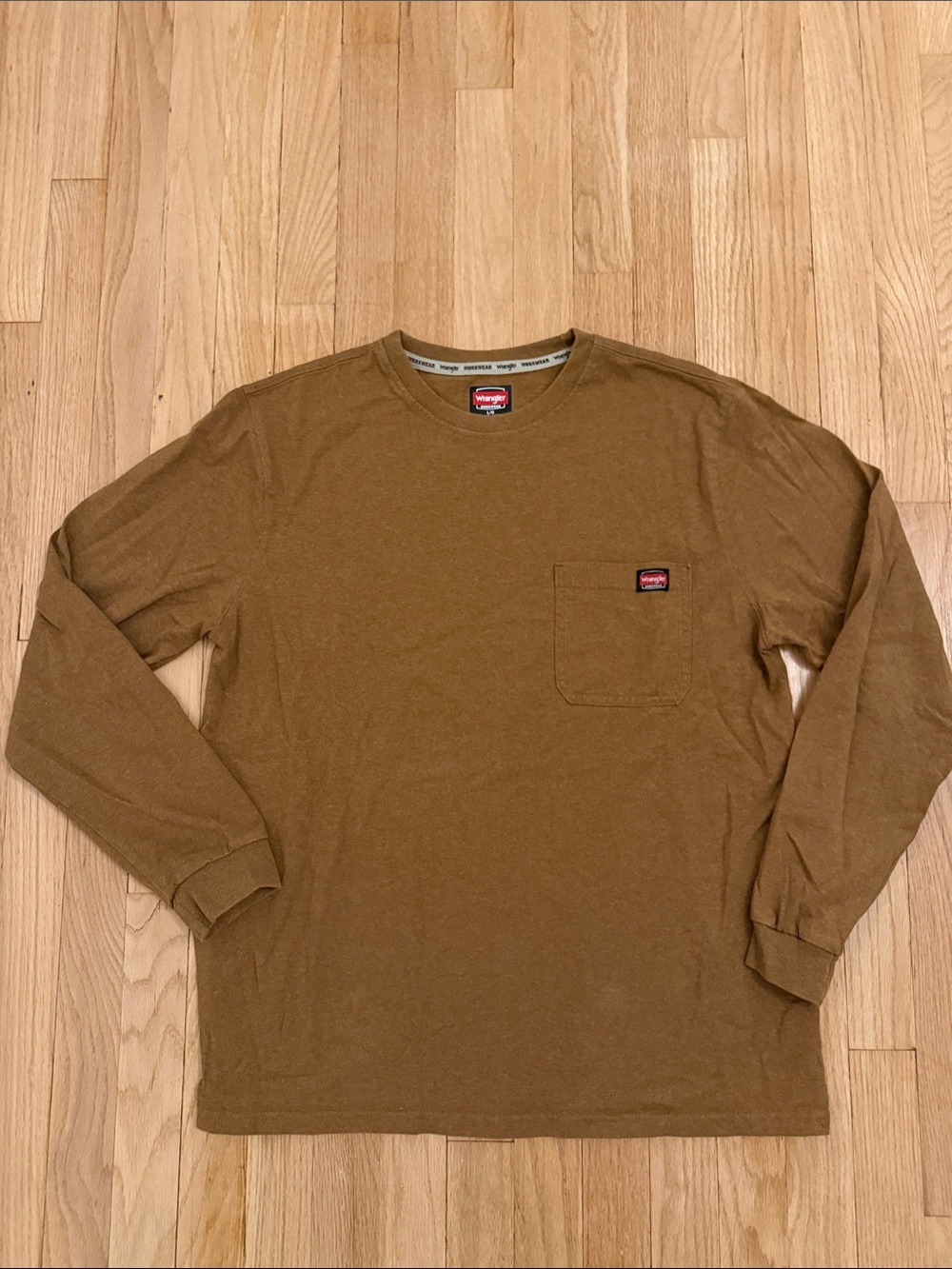 Wrangler Brown Long Sleeve Pocket Tee